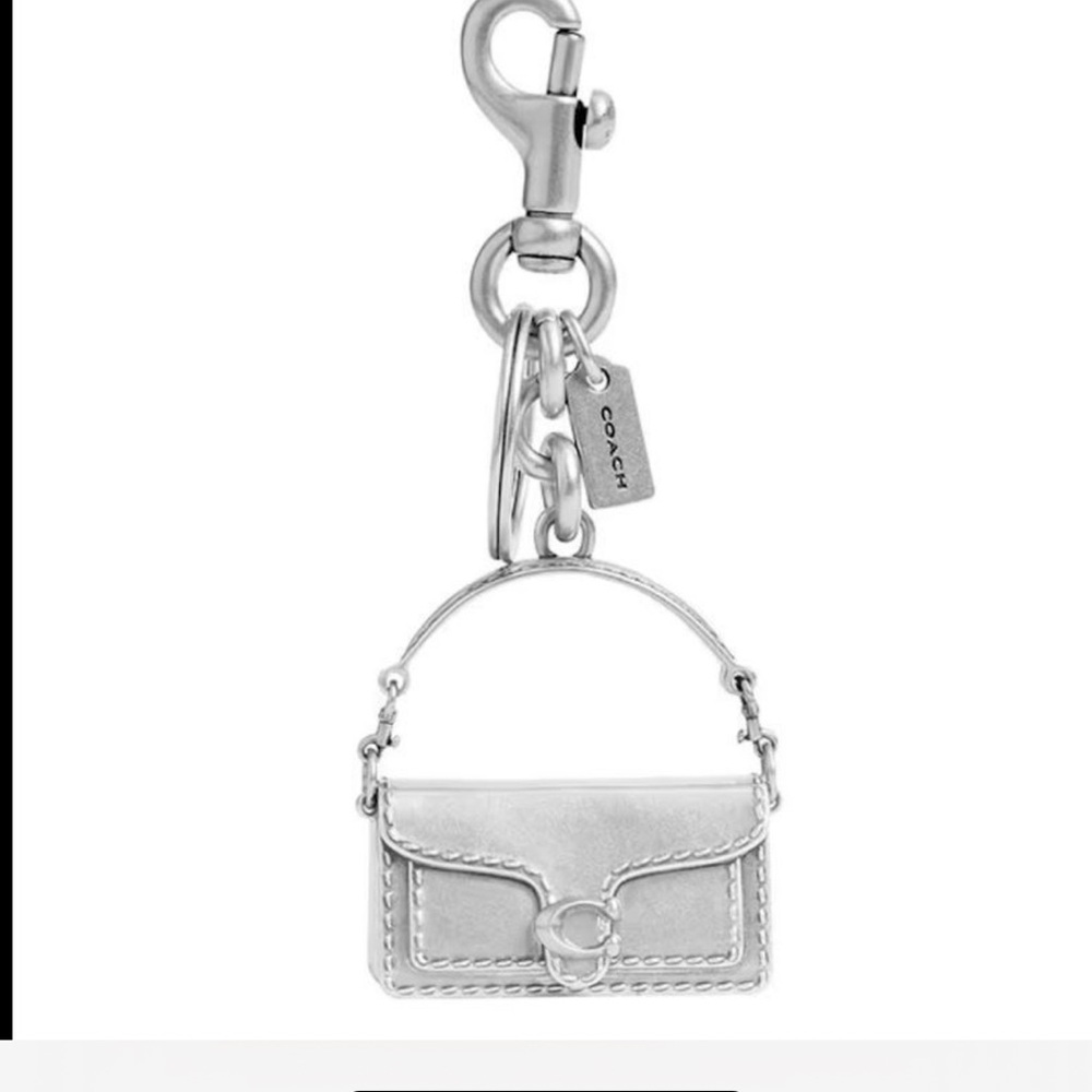 Coach Silver Mini Bag Keychain